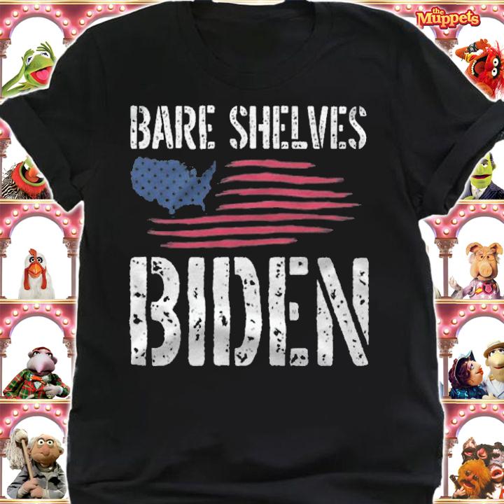 F Joe Biden funny Political Gifts Bare Shelves Biden USA Flag T-Shirt t-shirt