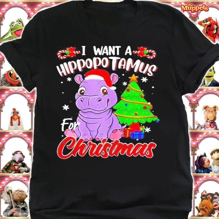 I Want A Hippopotamus For Christmas Hippo Pajamas Shirt t-shirt