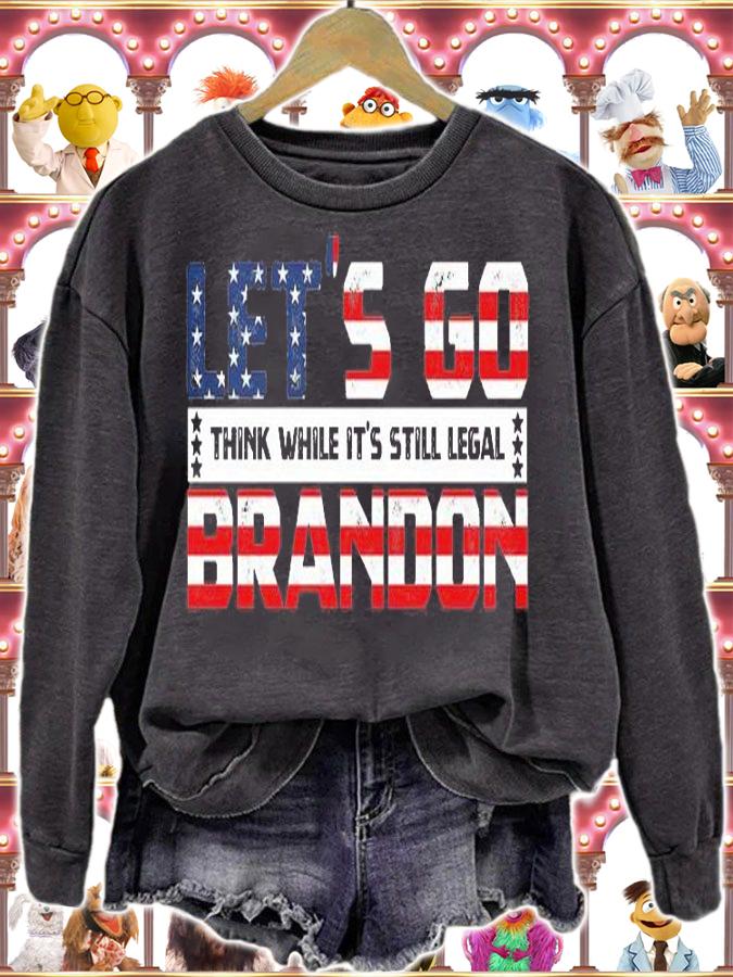 Let's Go Brandon Think While It's Still Legal Let's Go Brandon US Flag Vintage T-Shirt t-shirt