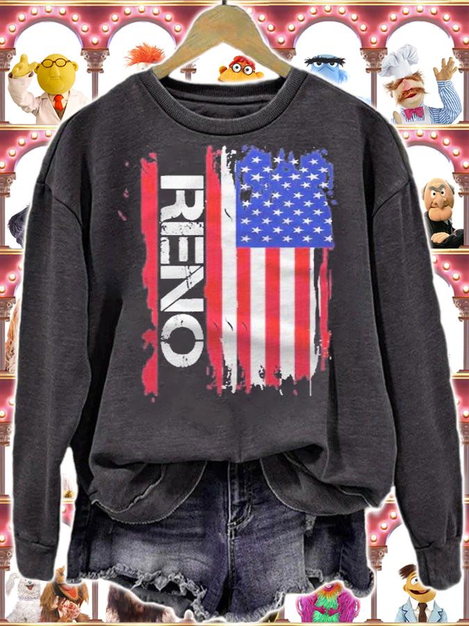 Reno Men And Women American Flag Shirt t-shirt