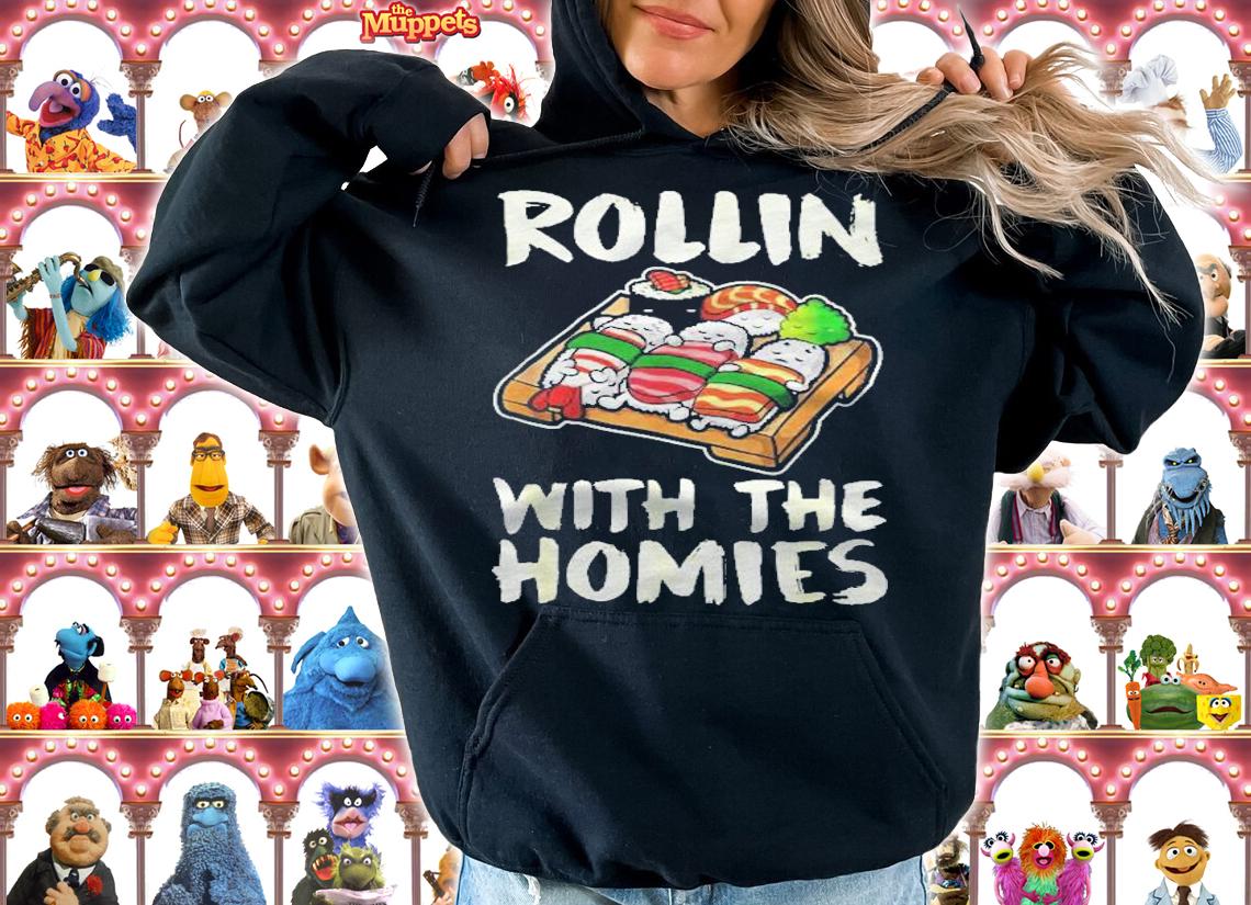 Sushi Cute Japanese Kawaii Rolling With The Homies Shirt t-shirt hoodie