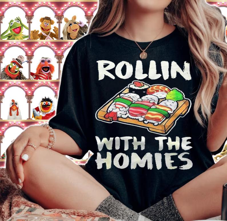 Sushi Cute Japanese Kawaii Rolling With The Homies Shirt t-shirt woman shirt