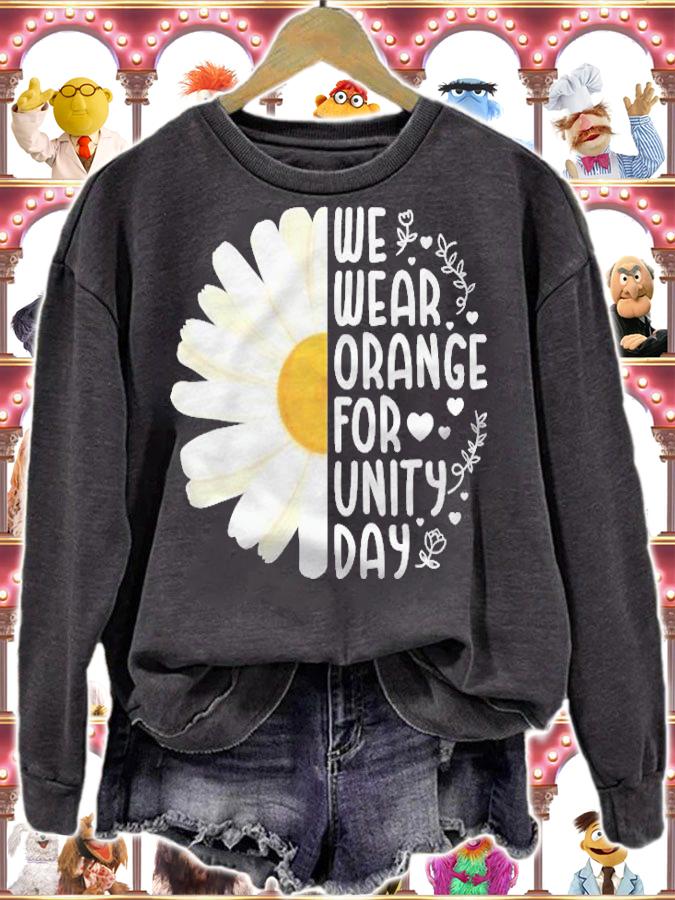 Unity Day Orange We Wear Orange For Unity Day Daisy Flower Shirt t-shirt sweatshirt