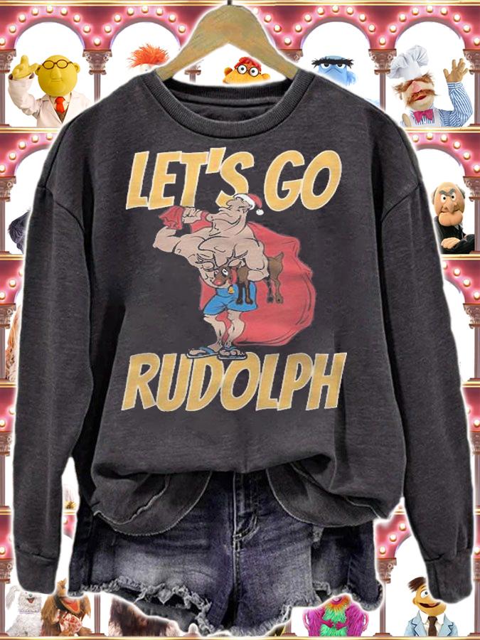 Let's Go Rudolph Santa Fitness T-Shirt t-shirt