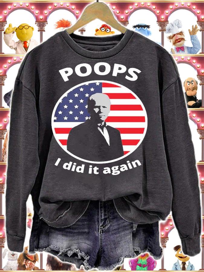 Poops I Did It Again Biden US Flag Impeach Biden T-Shirt t-shirt sweatshirt