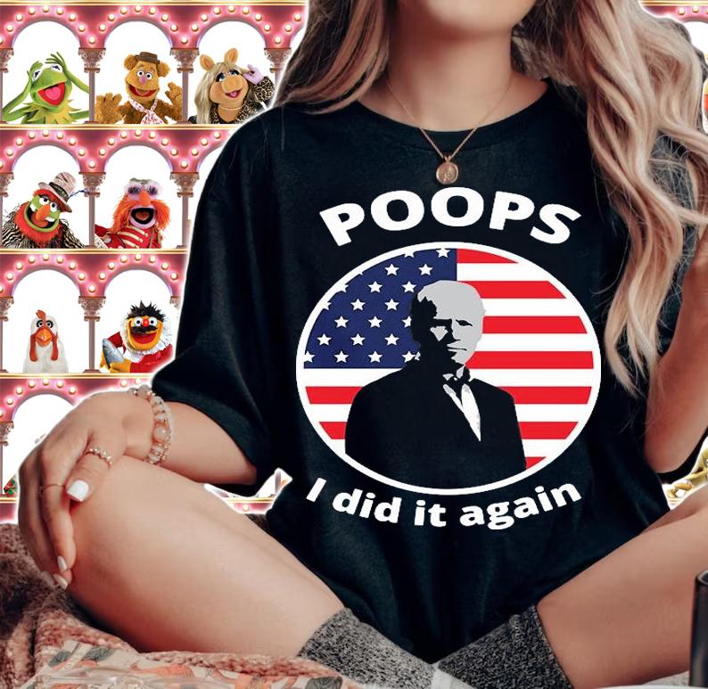 Poops I Did It Again Biden US Flag Impeach Biden T-Shirt t-shirt woman shirt