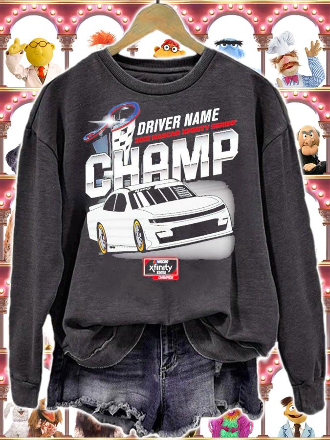 Driver Name Daniel Hemric Checkered Flag 2021 NASCAR Xfinity Series Champion Poppy Bank Shirt t-shirt sweatshirt