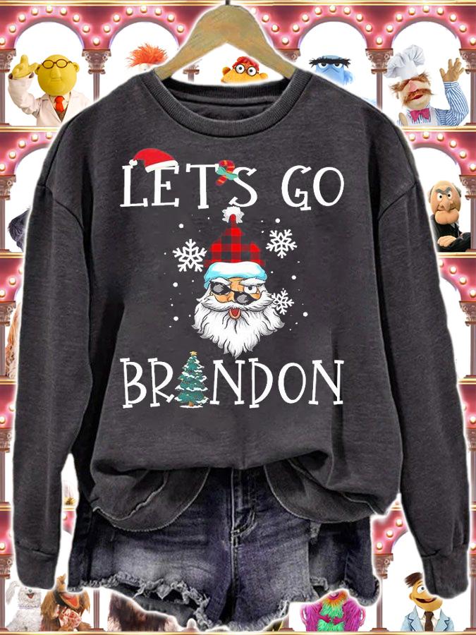 Merry Christmas Let's Go Brandon Santa Claus Funny Christmas Anti Biden T-Shirt t-shirt sweatshirt