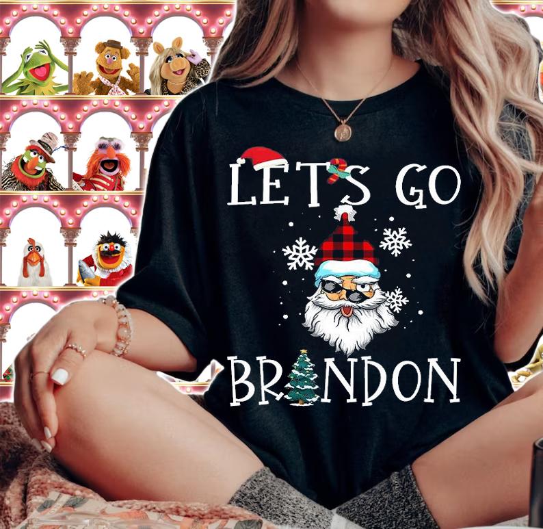 Merry Christmas Let's Go Brandon Santa Claus Funny Christmas Anti Biden T-Shirt t-shirt woman shirt