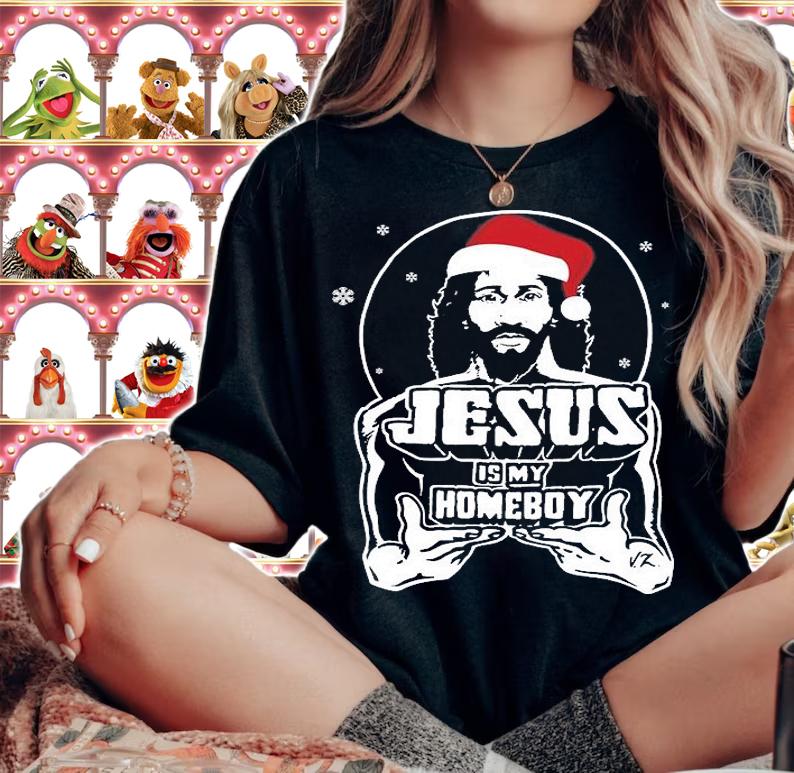 Original Official Christmas Jesus Is My Homeboy Santa T-Shirt t-shirt