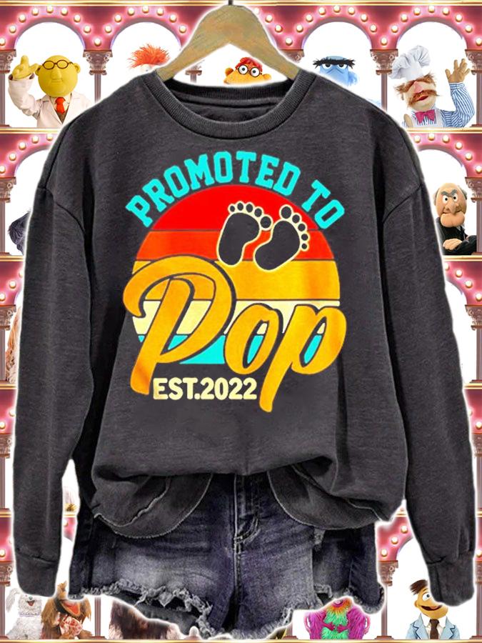 Promoted To Pop Est 2022 Fathers Day New Grandpa Vintage T-Shirt t-shirt