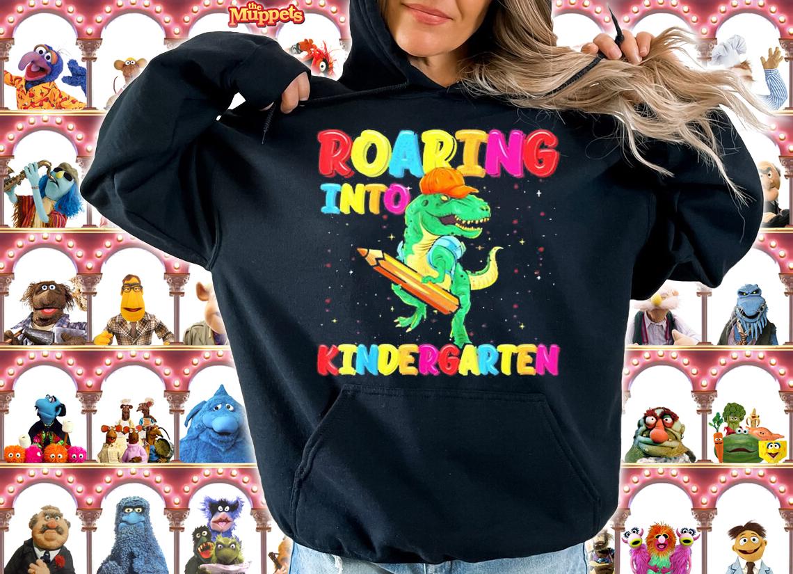 Roaring Into Kindergarten Dinosaur Back To School Boys T-Shirt t-shirt hoodie