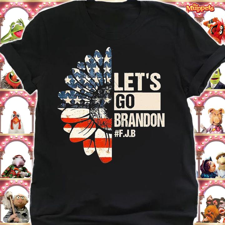 Let's Go Brandon Sunflower Conservative Anti Biden Liberal US Flag Vintage T-Shirt t-shirt