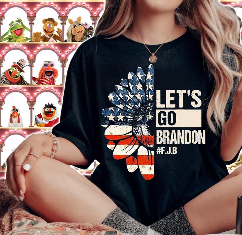 Let's Go Brandon Sunflower Conservative Anti Biden Liberal US Flag Vintage T-Shirt t-shirt