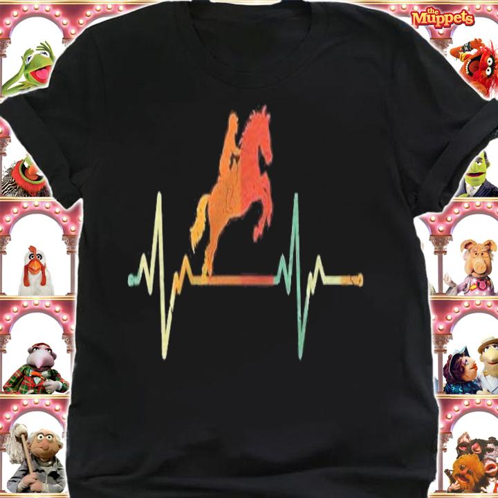 Vintage Horse Rider Gift Heartbeat Horseback Riding T-shirt t-shirt