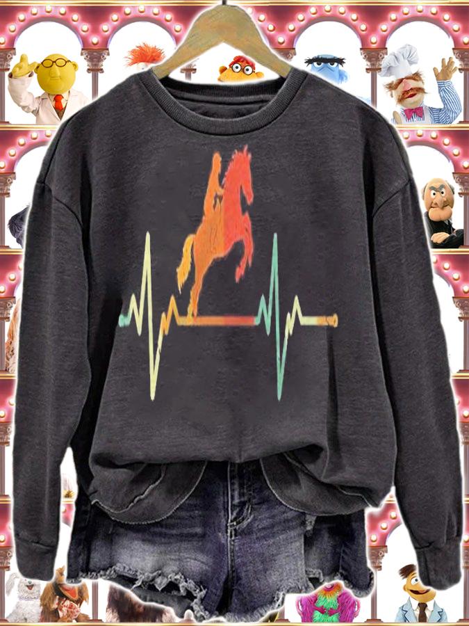 Vintage Horse Rider Gift Heartbeat Horseback Riding T-shirt t-shirt