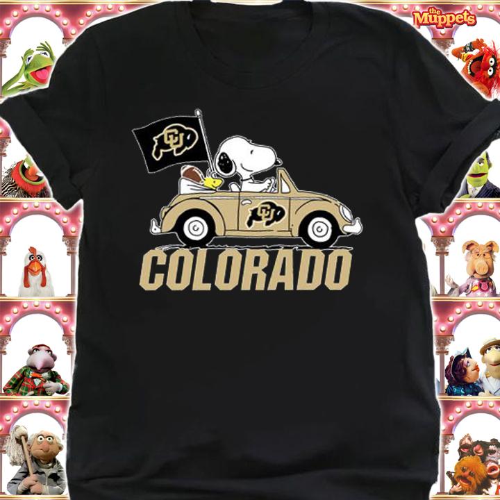 Colorado Buffaloes Snoopy Woodstock Driving Car t-shirt