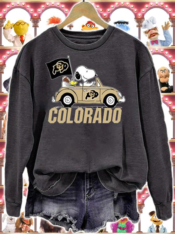 Colorado Buffaloes Snoopy Woodstock Driving Car t-shirt
