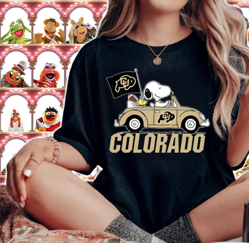 Colorado Buffaloes Snoopy Woodstock Driving Car t-shirt