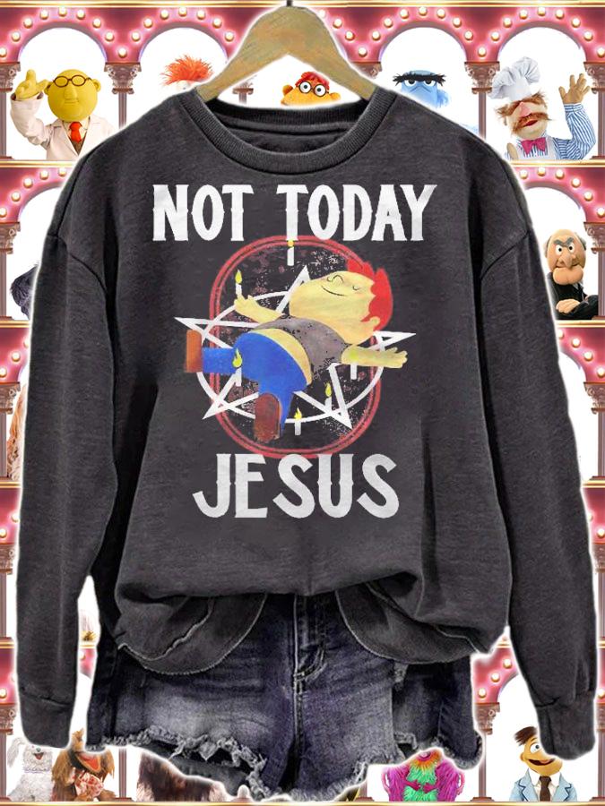 Man On Pentagram Goth Anti Religion Funny Not Today Jesus Shirt t-shirt sweatshirt