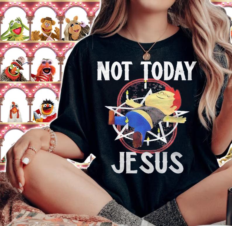 Man On Pentagram Goth Anti Religion Funny Not Today Jesus Shirt t-shirt woman shirt