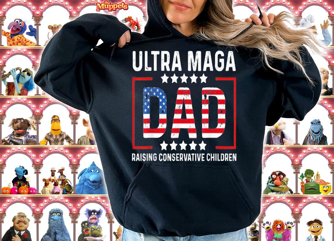 Ultra Maga Dad Raising Conservative Children USA Flag T-Shirt t-shirt