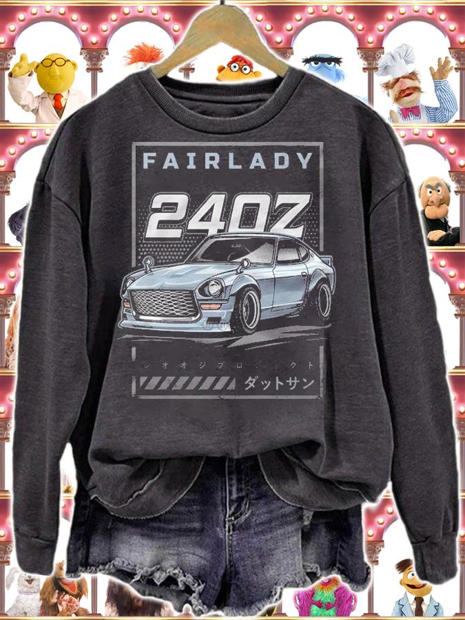 Vintage Car Fairlady 240Z Grey Blue T-shirt t-shirt