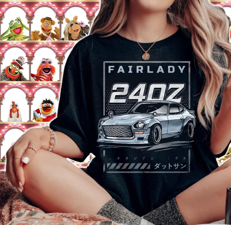 Vintage Car Fairlady 240Z Grey Blue T-shirt t-shirt