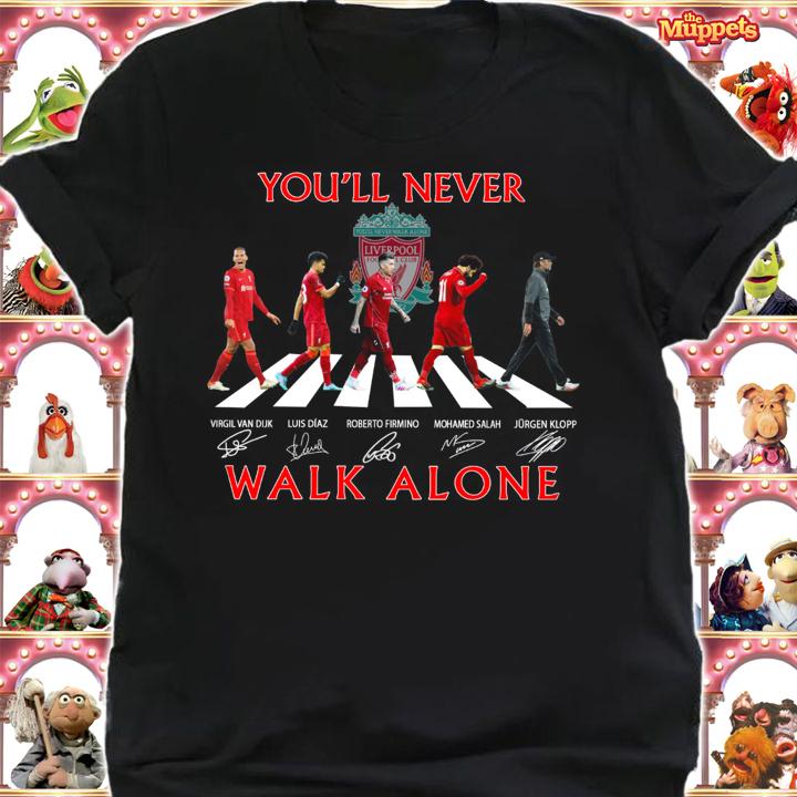 You'll Never Walk Alone Liverpool Abbey Road Signatures t-shirt