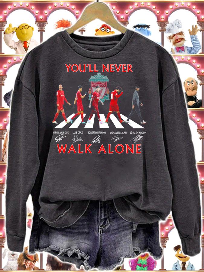 You'll Never Walk Alone Liverpool Abbey Road Signatures t-shirt