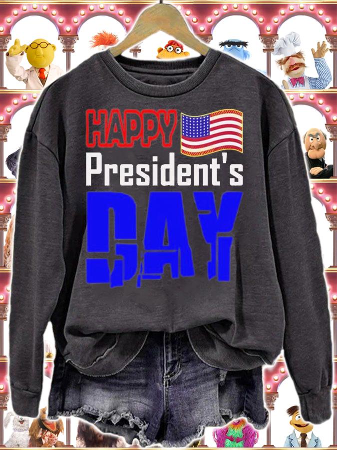 Political Happy Presidents' Day USA Flag T-Shirt t-shirt