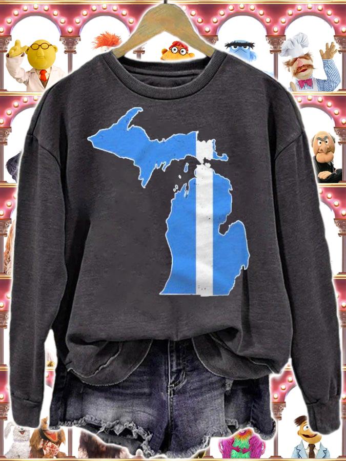 Detroit Football Michigan Lion State Stripe Vintage Shirt t-shirt sweatshirt