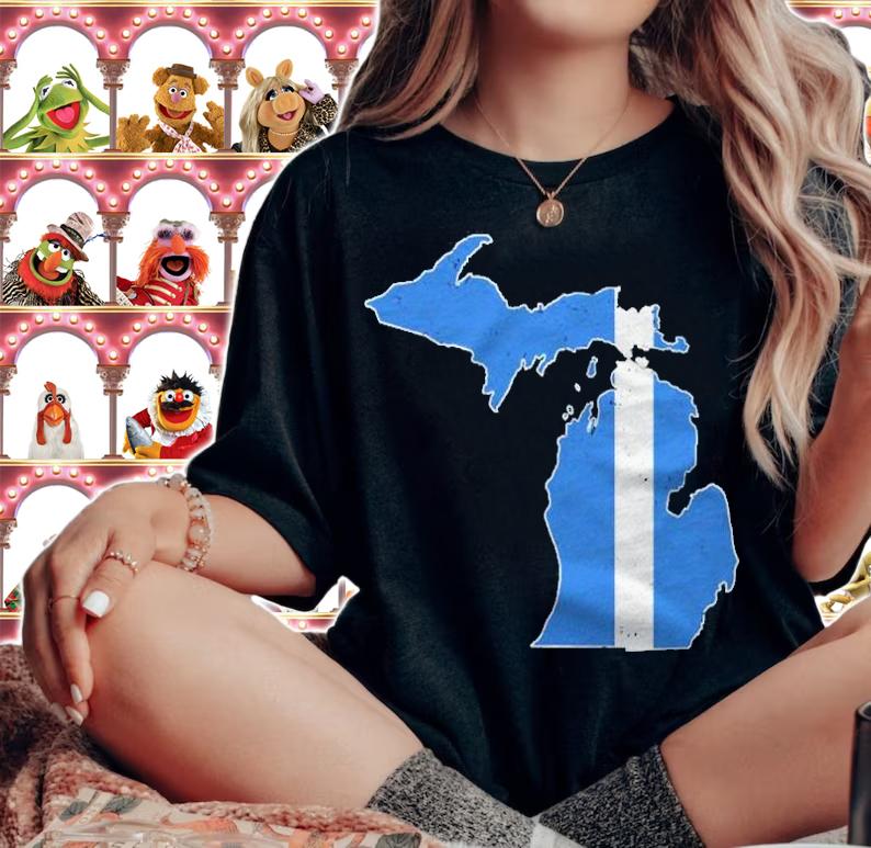 Detroit Football Michigan Lion State Stripe Vintage Shirt t-shirt woman shirt