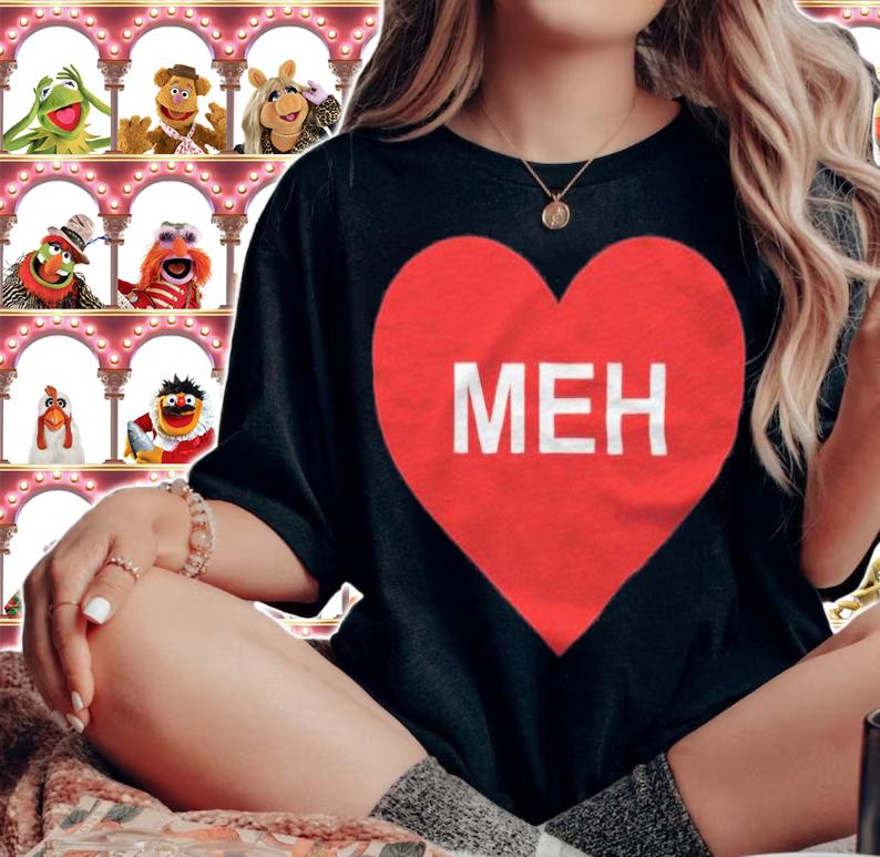 Meh Valentine's Day heart T-shirt t-shirt woman shirt