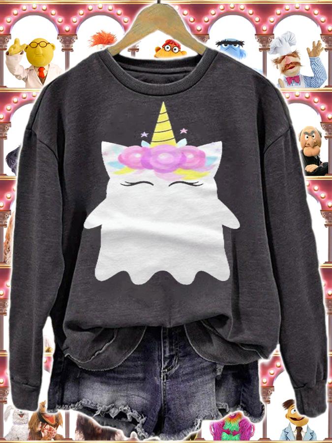 Unicorn Ghost  Happy Halloween Cute Funny Girls Boonicorn Shirt t-shirt sweatshirt