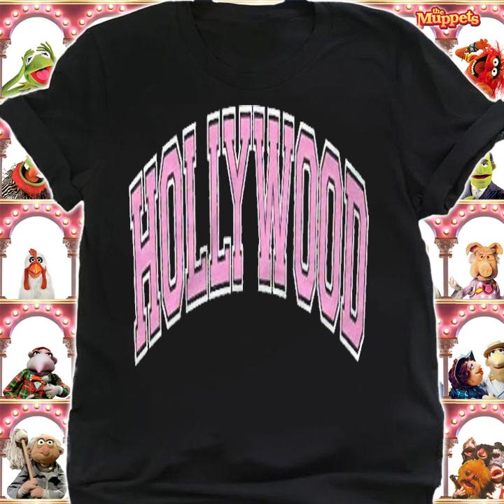 Hollywood California Ca Varsity Style Pink Text Pullover Shirt shirt
