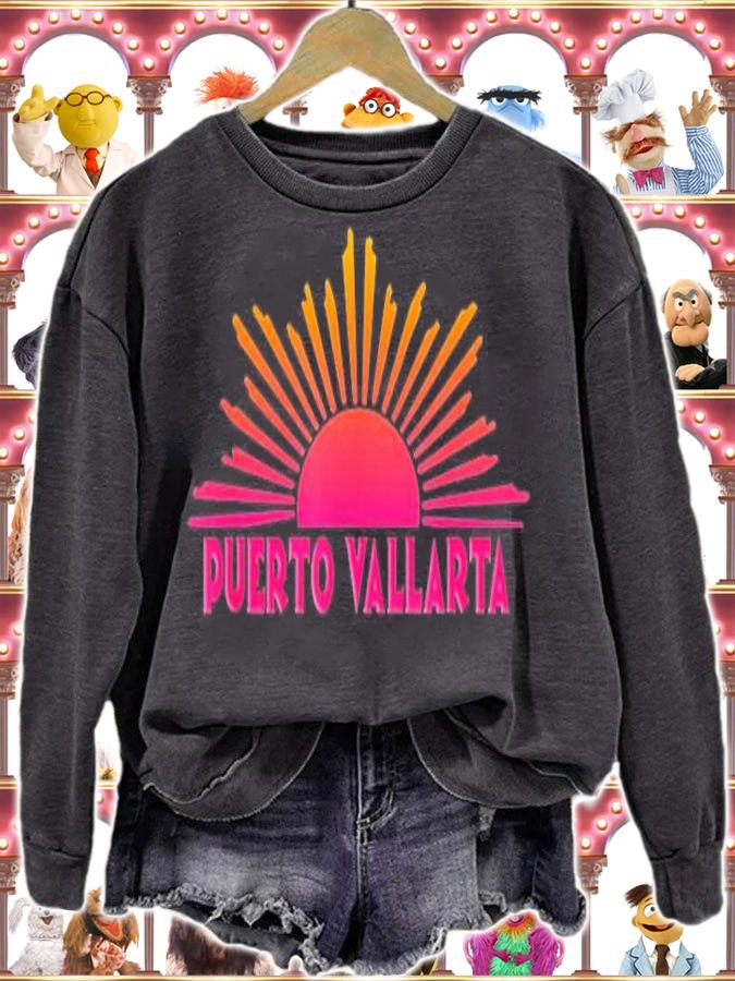 PUERTO VALLARTA Souvenir Gift Sun Sunset Beach T-Shirt sweatshirt