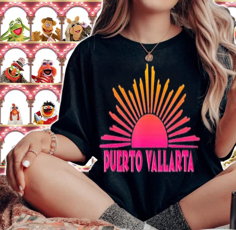 PUERTO VALLARTA Souvenir Gift Sun Sunset Beach T-Shirt woman shirt