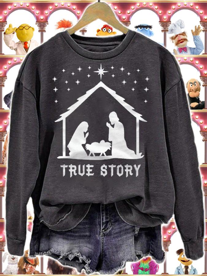 True Story Of Jesus Birth Christmas Nativity Catholic Shirt sweatshirt