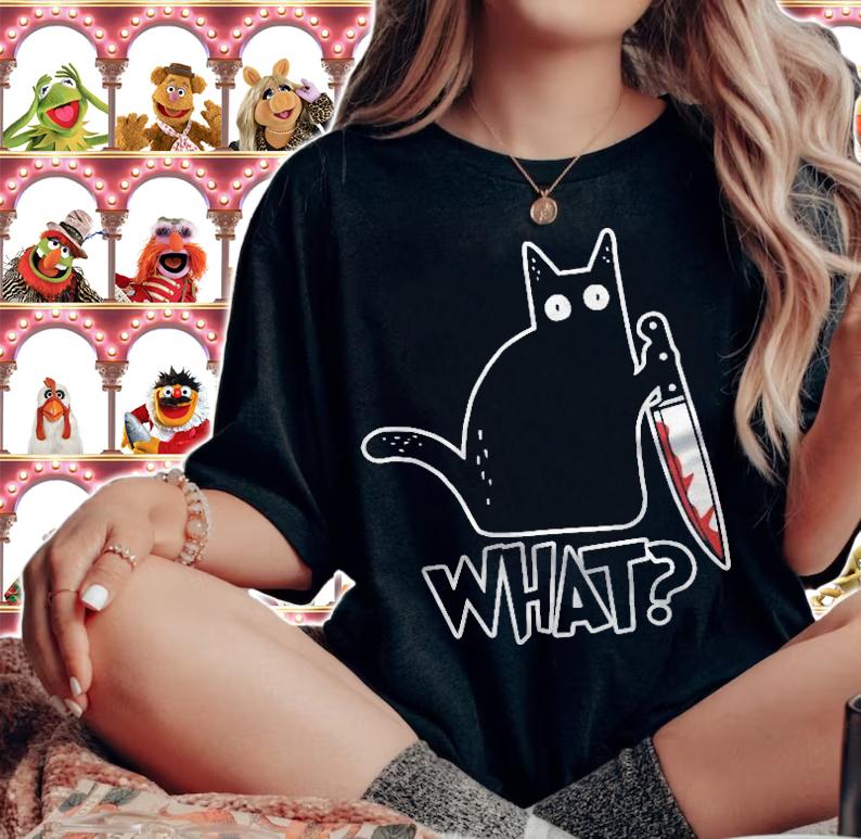 Cat What Murderous Black Cat With Knife Gift Premium Classic t-shirt woman shirt