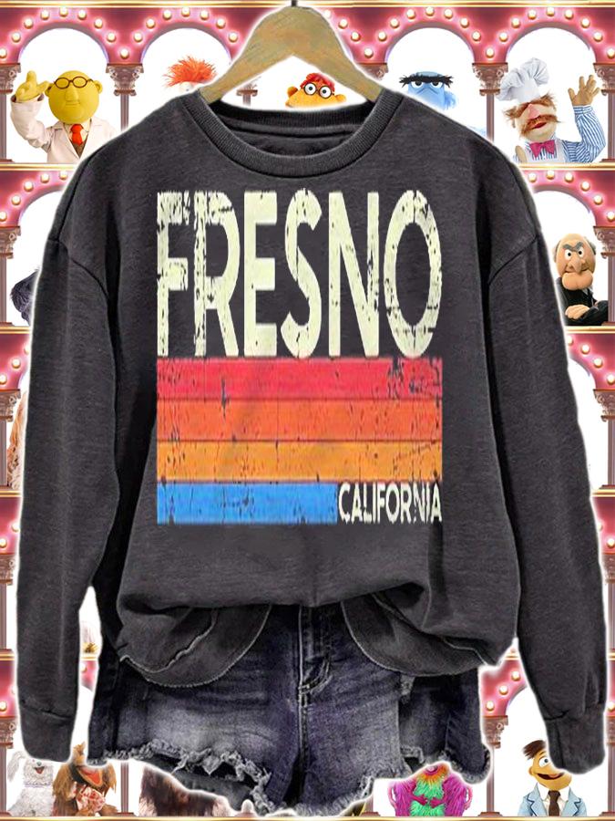 Vintage Retro Fresno California Distressed Shirt sweatshirt