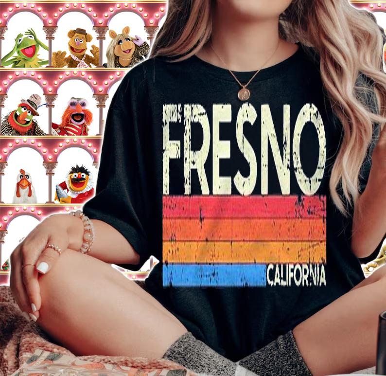 Vintage Retro Fresno California Distressed Shirt woman shirt