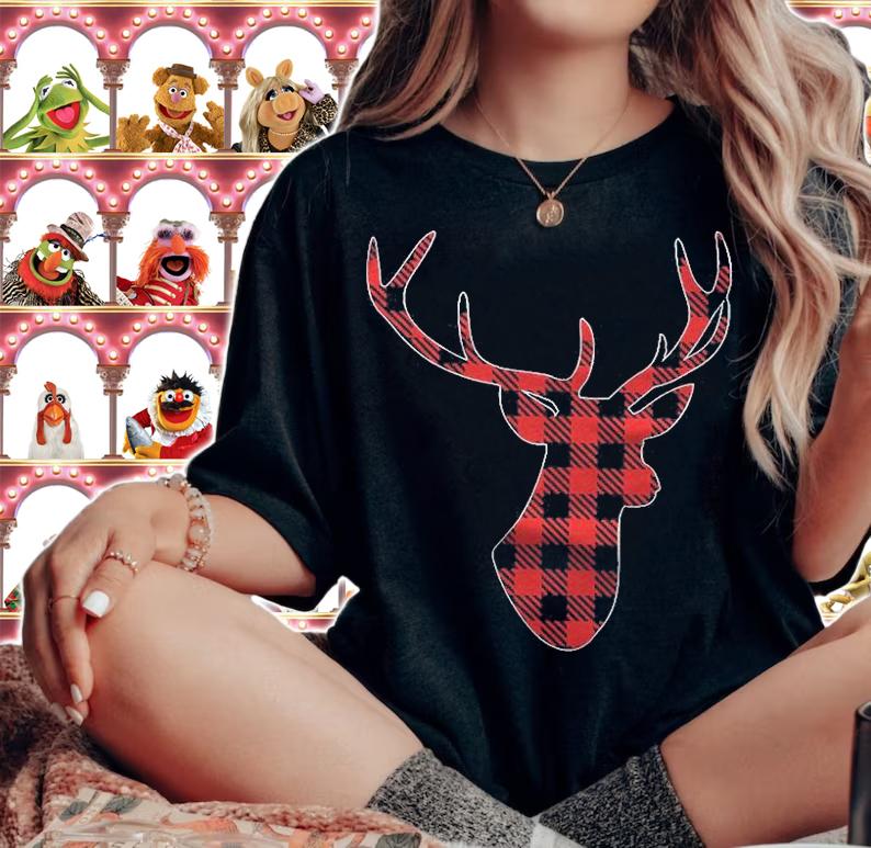 Classic Red & Black Christmas Buffalo Plaid Deer Shirt