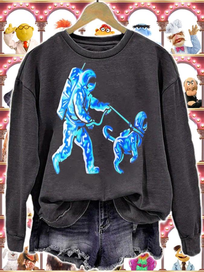 Moon Man Dog Walk Neon T-Shirt