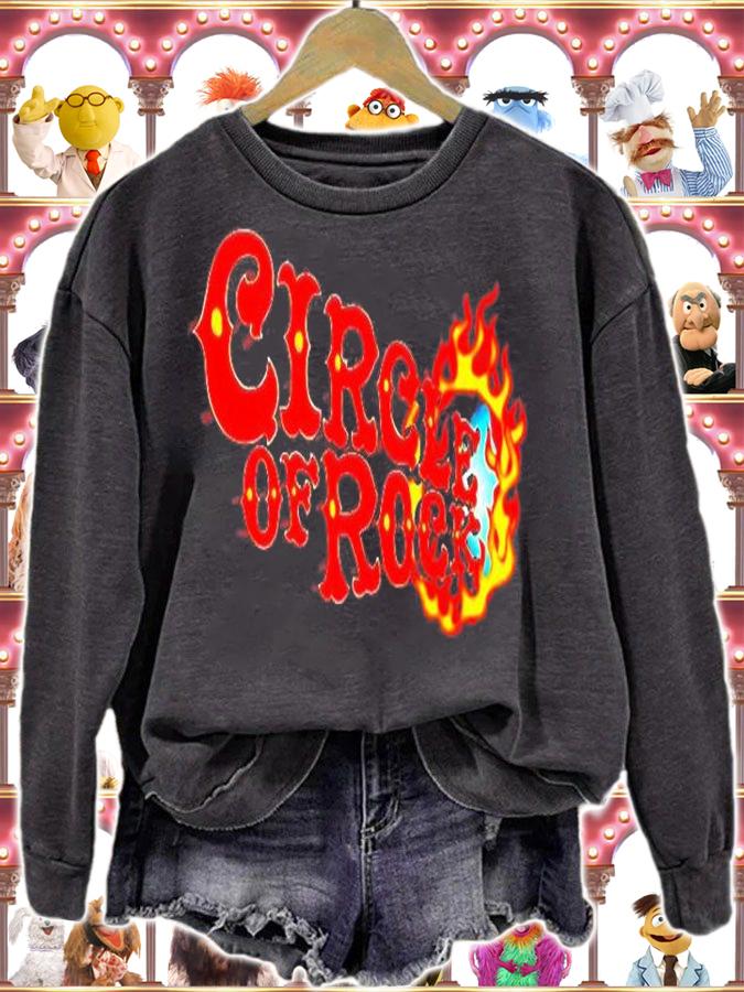 New Circle Of Rock Red Fire Cool Vector Design T-Shirt sweatshirt
