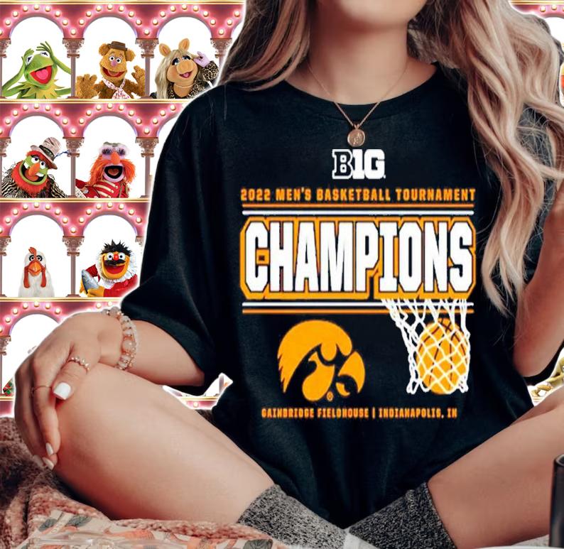 Iowa Hawkeyes Blue 84 2022 Big Ten Men's Basketball Tournament Champions Shirt woman shirt