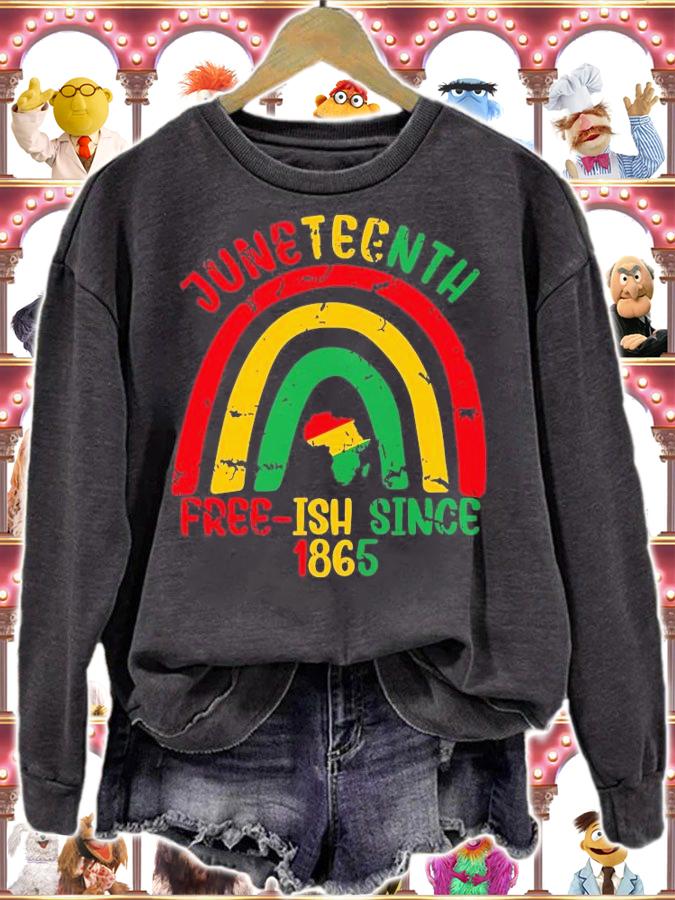 Juneteenth FreeIsh Since 1865 Rainbow African Melanin Black History T-Shirt