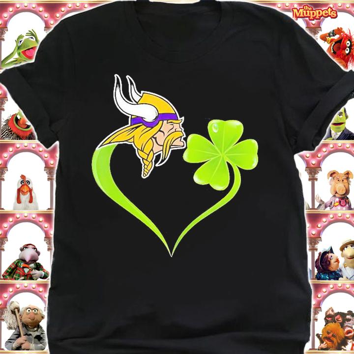 Minnesota Vikings Shamrock Heart St Patrick's Day T-Shirt shirt