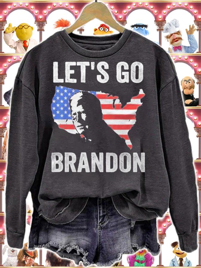 New Design let's Go Brandon USA Flag Impeach Biden T-Shirt