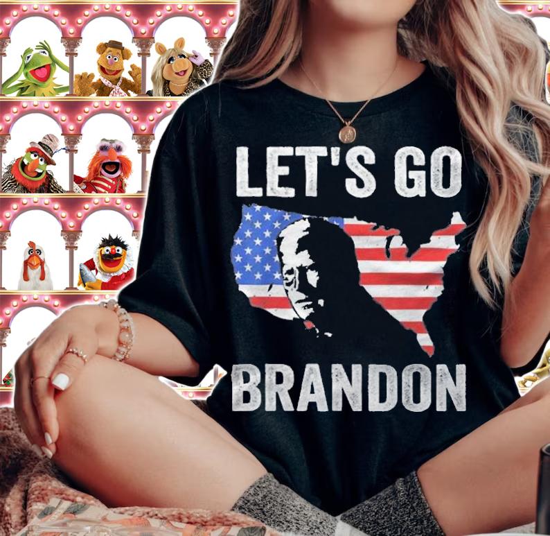 New Design let's Go Brandon USA Flag Impeach Biden T-Shirt